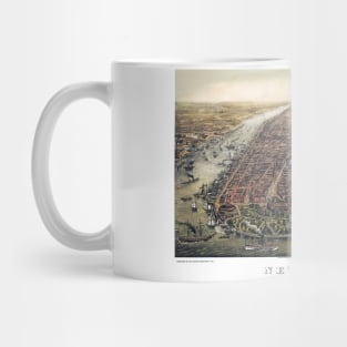 Antique map of New York City with Manhattan and the Brooklyn Bridge Mug